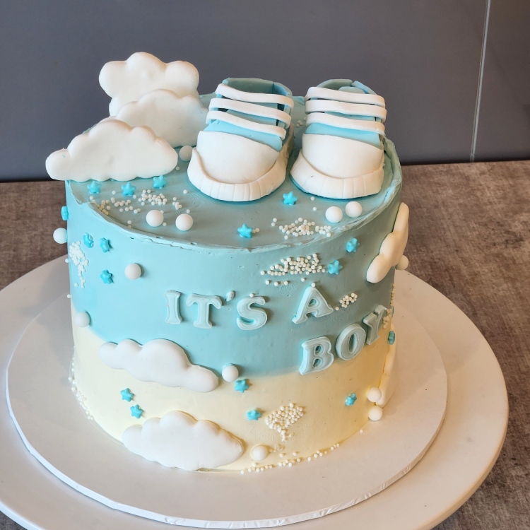 Gender Reveal Baby Boy Cake